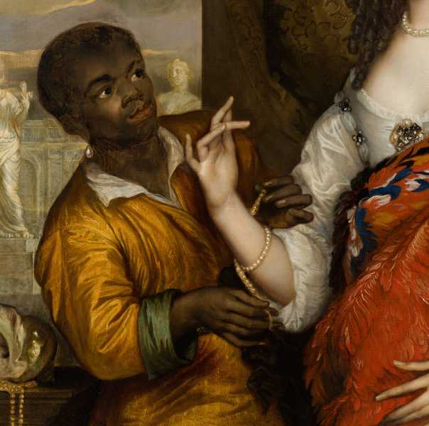 Adriaen Hanneman, (detail van) Postuum portret van Maria I Stuart (1631-1660) met een bediende, 1664 foto: courtesy Mauritshuis, Den Haag