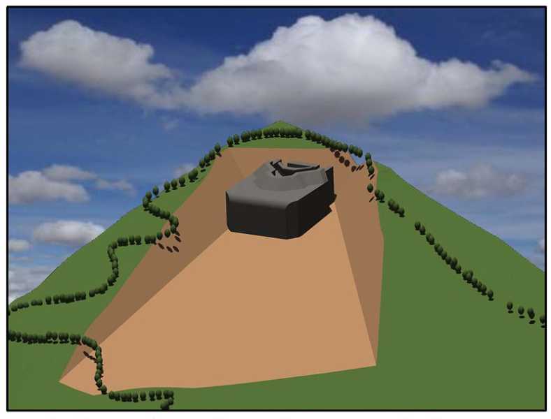 Plan voor uitgraven bunker. Foto: gebr. De Koning BV.