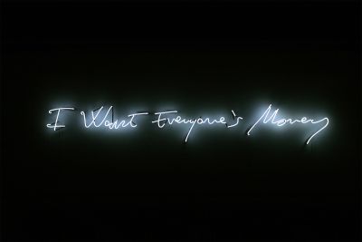 Diego Tonus and Anonymous, 'I Want Everyone’s Money', 2019 (neon sign) foto: courtesy the artists