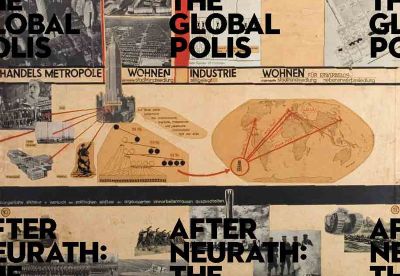 Uitnodigingskaart: detail 'Historische Tabelle (1935) van Rudolf Steiger, Wilhelm Hess, Georg Schmidt. Courtesy NAi. foto: ontwerp: Project Projects, New York