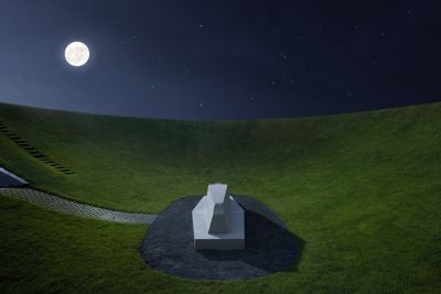 James Turrell's 'Hemels Gewelf' bij nacht foto: Gerrit Schreurs Fotografie