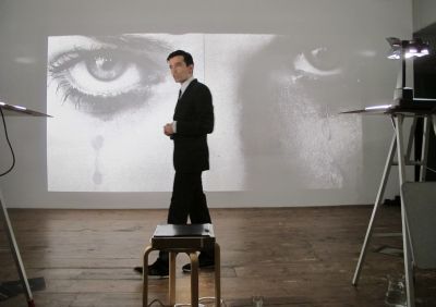 Alexandre Singh, 'Assembly Instructions Lecture, An Immodern Romanticism (2009)'. Performance at Stroom Den Haag (2012) foto: © Stroom Den Haag