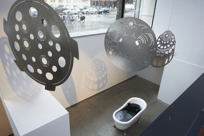Act 3: Monira Al Qadiri, exhibition survey Stroom Den Haag, 2017 foto: Jhoeko, courtesy Stroom Den Haag
