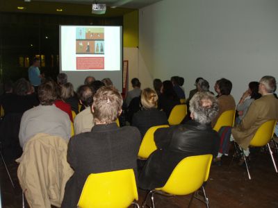 Lezing Chad McCail en Oliver Ressler, foto: Stroom Den Haag