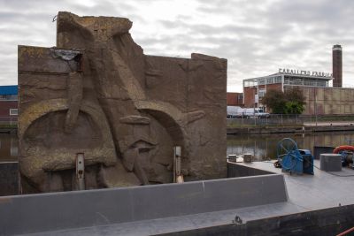 Transport werk Pierre van Soest, mei 2019 foto: Peter de Ruig, courtesy Stroom Den Haag